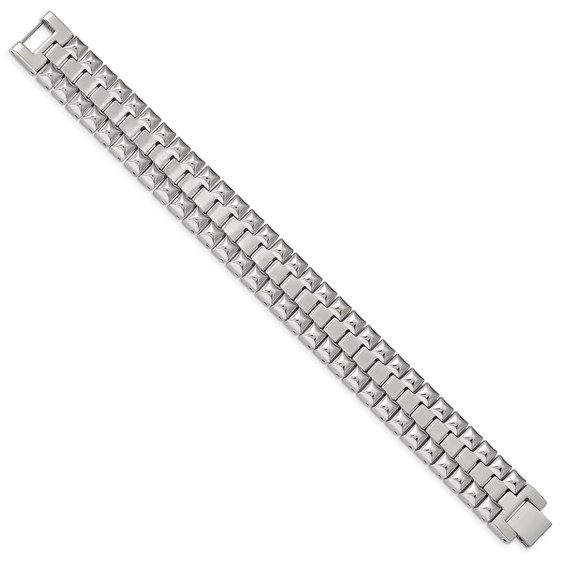 Chisel Stainless Steel Brushed and Polished 8.25 inch Heavy Link Bracelet