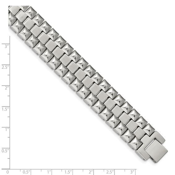 Chisel Stainless Steel Brushed and Polished 8.25 inch Heavy Link Bracelet