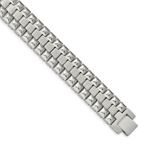 Chisel Stainless Steel Brushed and Polished Heavy Link Bracelet - 8.25in