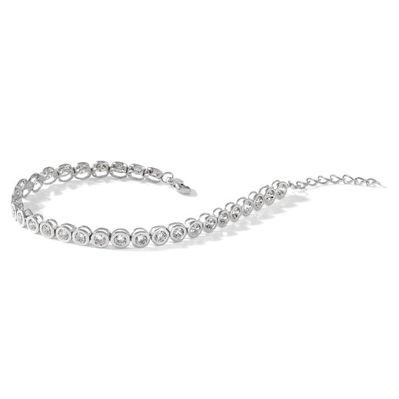 Stainless Steel Polished CZ Tennis Bracelet