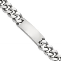 Chisel Stainless Steel Polished Curb Link ID Bracelet, 8.75" view 1