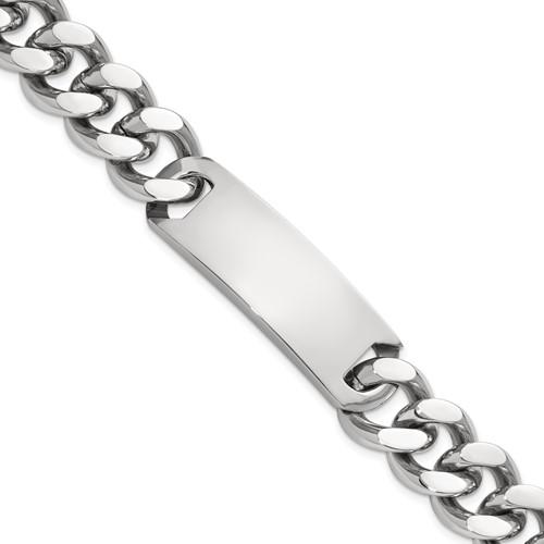 Chisel Stainless Steel Polished Curb Link ID Bracelet, 8.75"