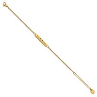 Chisel Stainless Steel Polished Yellow IP-plated with CZ Love Dream Laugh Enjoy the Little Things Bracelet with 1.5 Inch Extension, 7" view 2