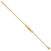 Chisel Stainless Steel Polished Yellow IP-plated with CZ Love Dream Laugh Enjoy the Little Things Bracelet with 1.5 Inch Extension, 7" view 3