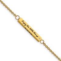 Chisel Stainless Steel Polished Yellow IP-plated with CZ Love Dream Laugh Enjoy the Little Things Bracelet with 1.5 Inch Extension, 7" view 1