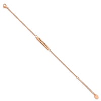 Chisel Stainless Steel Polished Rose IP-plated with CZ Love Dream Laugh Enjoy the Little Things Bracelet with 1.5 Inch Extension, 7" view 2