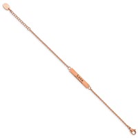 Chisel Stainless Steel Polished Rose IP-plated with CZ Love Dream Laugh Enjoy the Little Things Bracelet with 1.5 Inch Extension, 7" view 3
