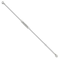 Chisel Stainless Steel Polished with CZ Love Dream Laugh Enjoy the Little Things Bracelet with 1.5 Inch Extension, 7" view 2