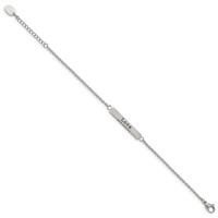 Chisel Stainless Steel Polished with CZ Love Dream Laugh Enjoy the Little Things Bracelet with 1.5 Inch Extension, 7" view 3