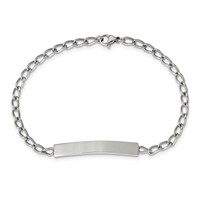 Chisel Stainless Steel Polished Curb Chain ID Bracelet, 8.5" view 2