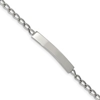 Chisel Stainless Steel Polished Curb Chain ID Bracelet, 8.5" view 1