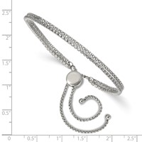 Chisel Stainless Steel Polished Bracelet with CZ 2 Strand Adjustable view 2