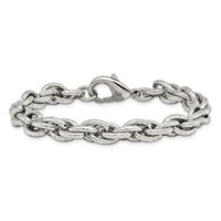Chisel Stainless Steel Polished and Textured Fancy Rope Bracelet, 8" view 4
