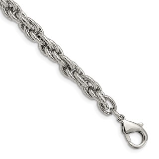 Chisel Stainless Steel Textured Fancy Rope Chain