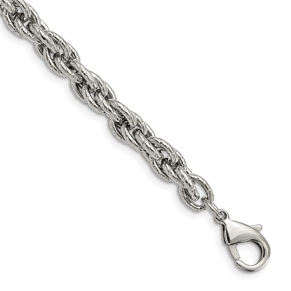 Chisel Stainless Steel Textured Fancy Rope Chain
