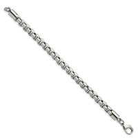 Chisel Stainless Steel Polished Fancy Rolo Bracelet, 8.75" view 3