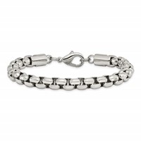 Chisel Stainless Steel Polished Fancy Rolo Bracelet, 8.75" view 4