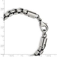 Chisel Stainless Steel Polished Fancy Rolo Bracelet, 8.75" view 5