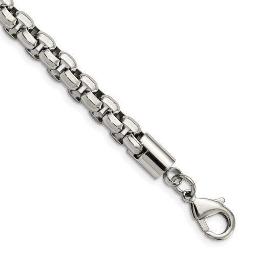 Chisel Stainless Steel Polished Fancy Rolo Bracelet, 8.75"