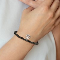 Chisel Stainless Steel Polished Angel 4mm Black Jade Beaded Stretch Bracelet view 4