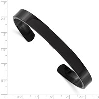 Chisel Stainless Steel Polished Black IP-plated 9mm Cuff Bangle view 4