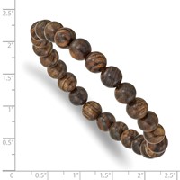 Chisel 8mm Tigerwood Beaded Stretch Bracelet view 3