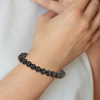 Chisel 8mm Black Wood Beaded Stretch Bracelet view 4