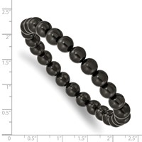 Chisel 8mm Black Wood Beaded Stretch Bracelet view 3
