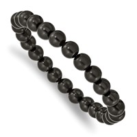 Chisel 8mm Black Wood Beaded Stretch Bracelet view 1