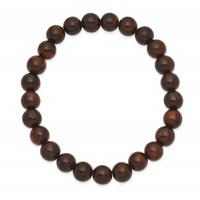 Chisel 8mm Red Sandalwood Beaded Stretch Bracelet view 2