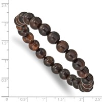 Chisel 8mm Red Sandalwood Beaded Stretch Bracelet view 3