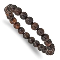 Chisel 8mm Red Sandalwood Beaded Stretch Bracelet view 1