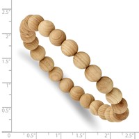 Chisel 8mm Cypress Wood Beaded Stretch Bracelet view 3
