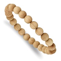 Chisel 8mm Cypress Wood Beaded Stretch Bracelet view 1