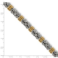 Chisel Stainless Steel Polished Yellow IP-plated Byzantine Bracelet, 8.25" view 4