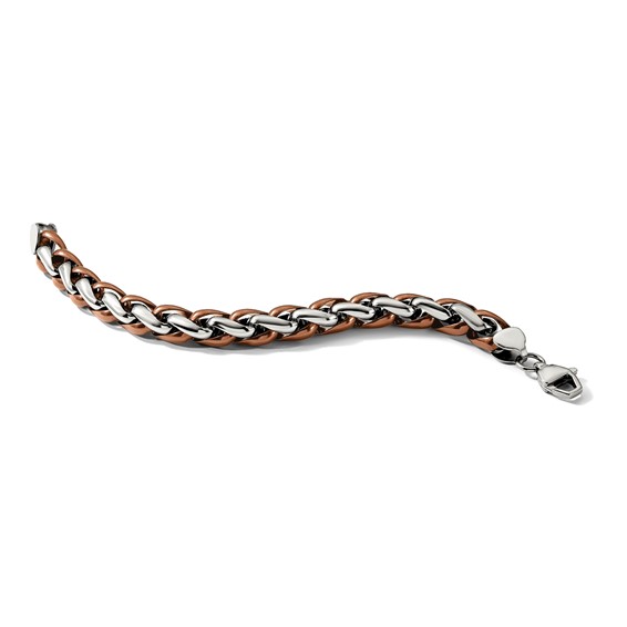 Chisel Stainless Steel Polished Brown IP-plated 8.25 inch Bracelet