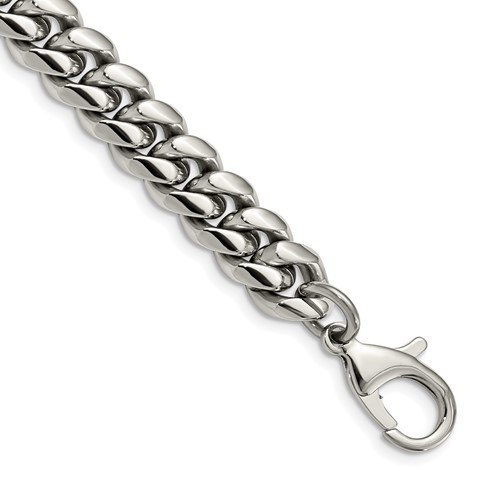 Chisel Stainless Steel Polished Curb Chain Bracelet, 8.5"