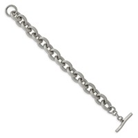 Chisel Stainless Steel Polished and Textured Bracelet - 7in view 3