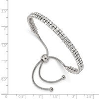 Chisel Stainless Steel Polished Preciosa Crystal Adjustable Bracelet view 2