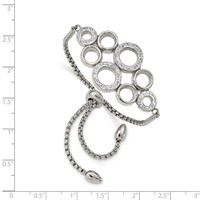 Chisel Stainless Steel Polished Bracelet with Preciosa Crystal Circles Adjustable view 2