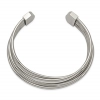 Chisel Stainless Steel Polished Twisted 18mm Cuff Bangle view 2