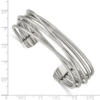 Chisel Stainless Steel Polished Twisted 18mm Cuff Bangle view 3