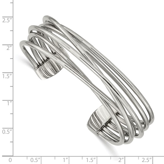 Chisel Stainless Steel Polished Twisted 18mm Cuff Bangle