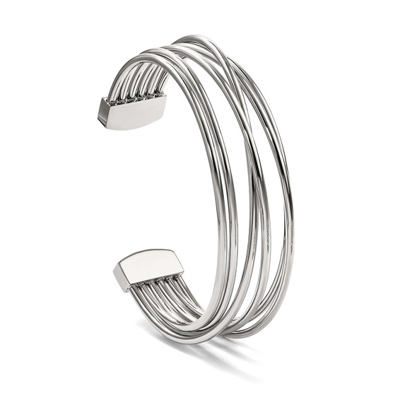 Chisel Stainless Steel Polished Twisted 18mm Cuff Bangle