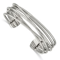 Chisel Stainless Steel Polished Twisted 18mm Cuff Bangle view 1