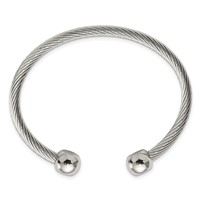 Chisel Stainless Steel Polished Cuff Bangle view 3