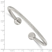 Chisel Stainless Steel Polished Cuff Bangle view 4