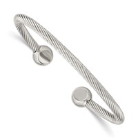 Chisel Stainless Steel Polished Cuff Bangle view 1