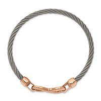 Chisel Stainless Steel Polished Flexible Wire Rose IP-plated Hook Bangle view 2