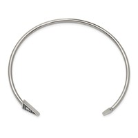 Stainless Steel Polished with Reconstructed Turquoise Triangle Bangle view 2